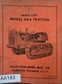 Allis-Chalmers-Allis-Chalmers Mfg. Co.,Tractor Division, Model HD6 Tractor, Parts List Manual-HD6 -01